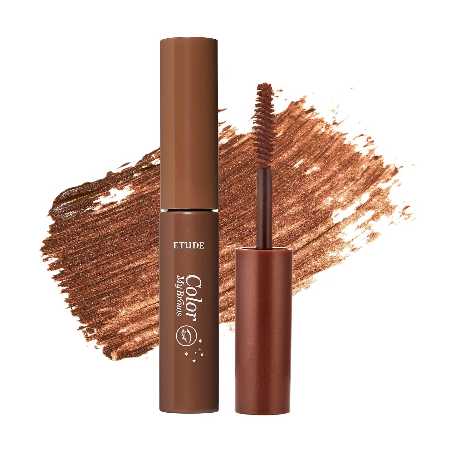 ETUDE Color My Brows – Natural 3D Brow Mascara with Beeswax & Carnauba Wax | Long-Lasting, Moisturizing, Smudge-Free Eyebrow Tint (Rich Brown)