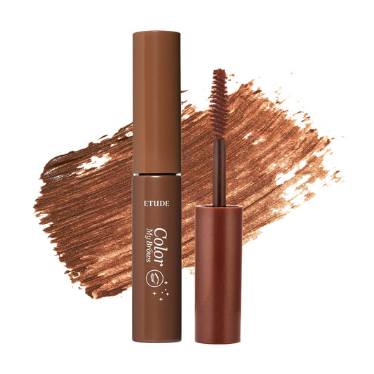 ETUDE Color My Brows – Natural 3D Brow Mascara with Beeswax & Carnauba Wax | Long-Lasting, Moisturizing, Smudge-Free Eyebrow Tint (Rich Brown)