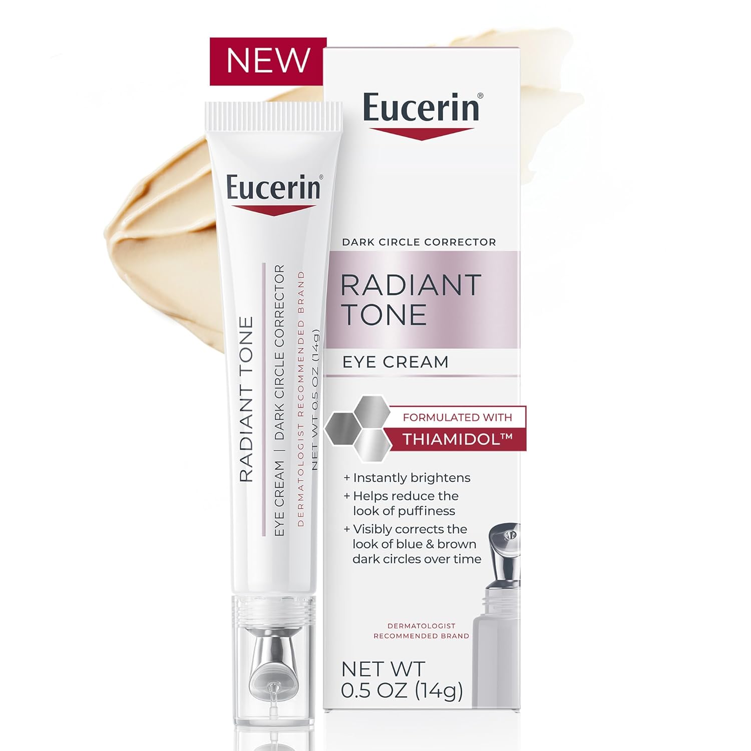 Eucerin Radiant Tone Eye Cream – Dark Circle Corrector with Thiamidol & Hyaluronic Acid (0.5 oz)