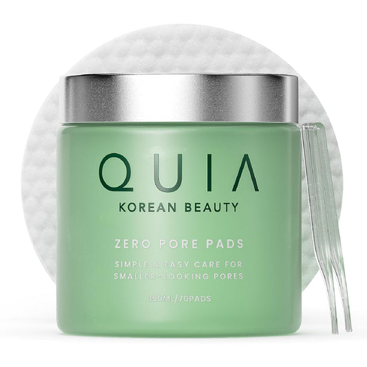 QUIA Dual-Action Toner Pads – Exfoliate & Hydrate in One Step – Gentle PHA Formula for Sensitive Skin – 70 Textured Pads