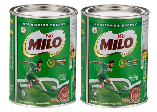 Milo Original Chocolate Malt Drink – Activ-Go Energy & Nutrition Formula (2 x 400g Tins, Malaysia Imported)