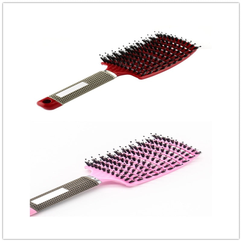 Cepillo desenredante antienredos LuxuryGlow: masajeador del cuero cabelludo y peine de cerdas para mujeres