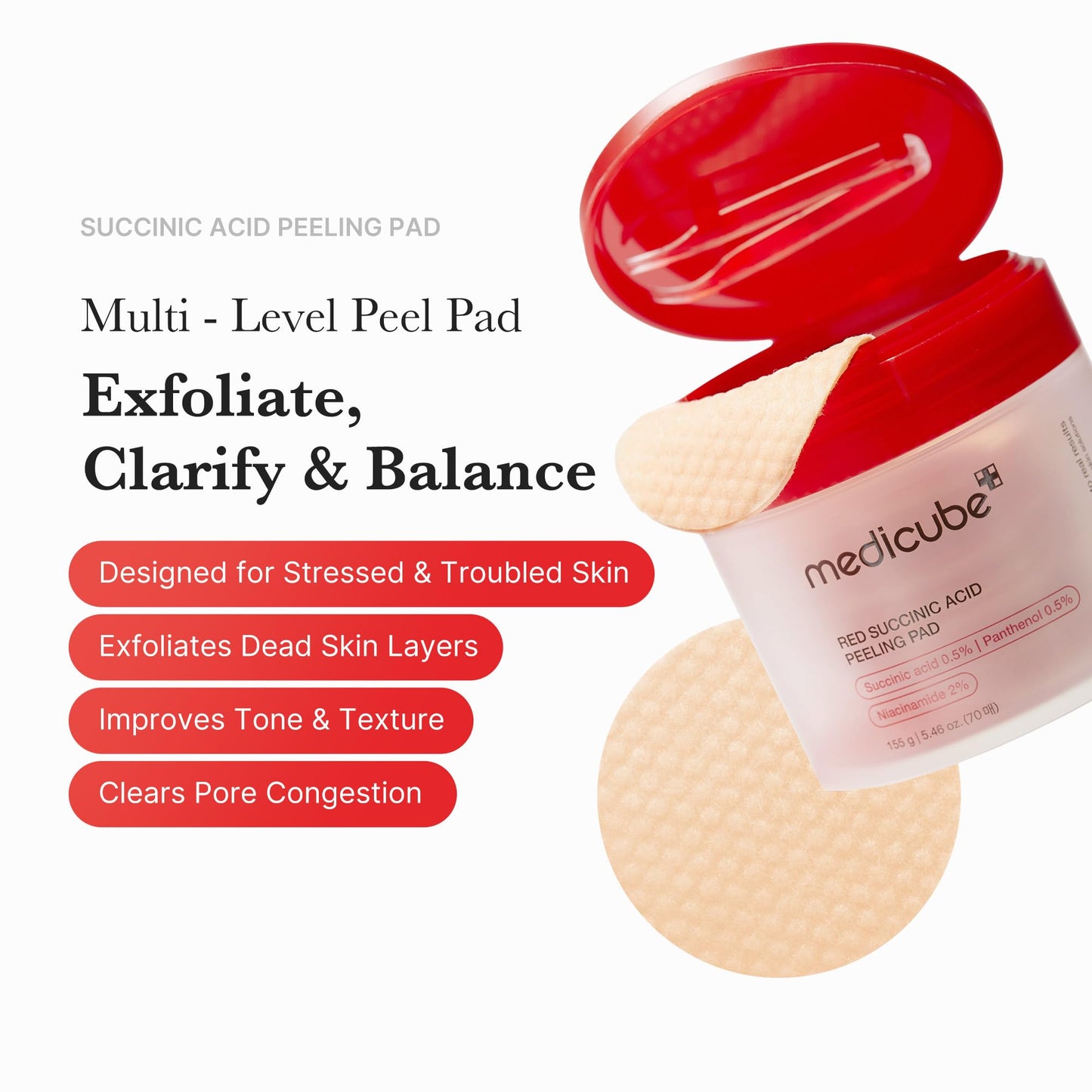 Medicube Salmon DNA PDRN Pink Collagen Jelly Pad – Korean Gel Toner Pads with Niacinamide, Retinol & Madecassoside for Radiance, Soothing & Uneven Skin Tone (70 Pads)