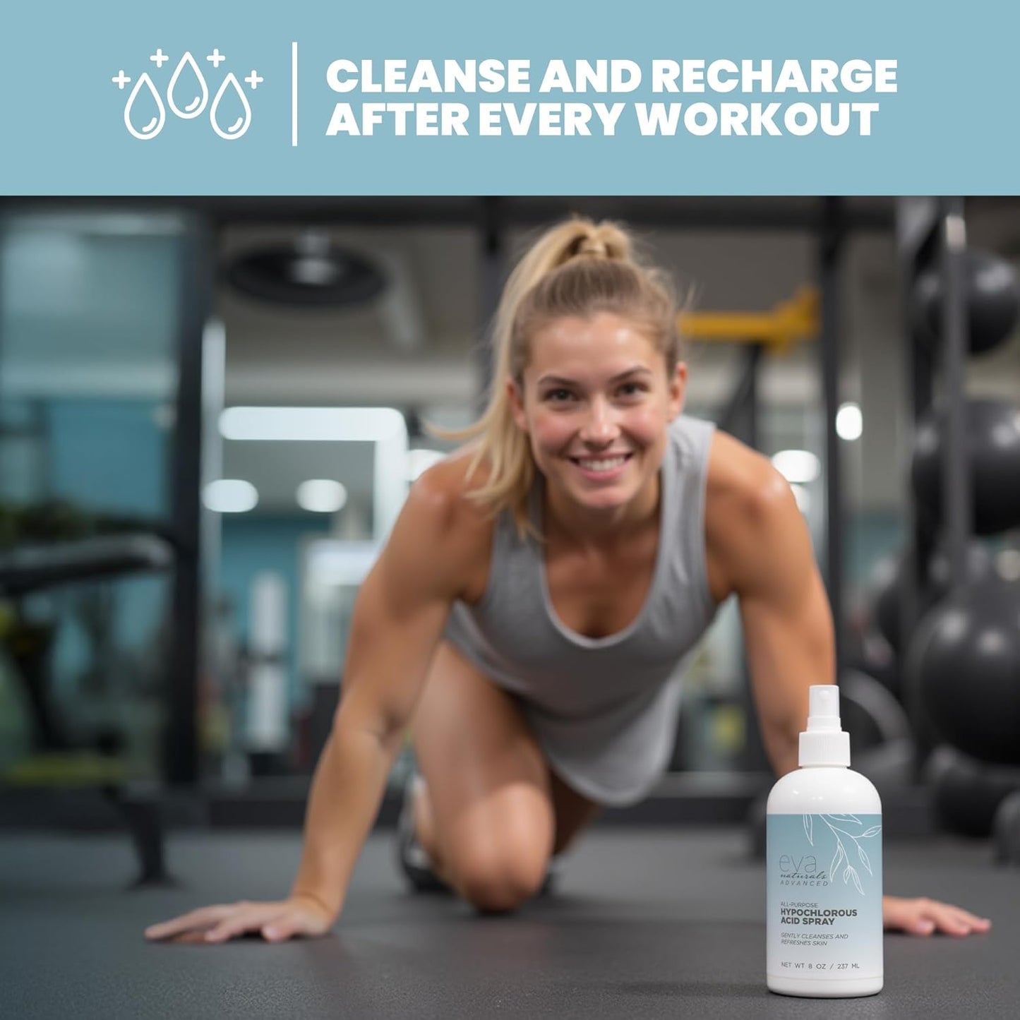 Eva Naturals Hypochlorous Acid Spray 0.018% – Hydrating Facial Mist & Toner for Acne, Eczema, Rosacea, Redness & Sensitive Skin – Gentle Cleanser for Face, Body, Baby & Pets – 8 oz