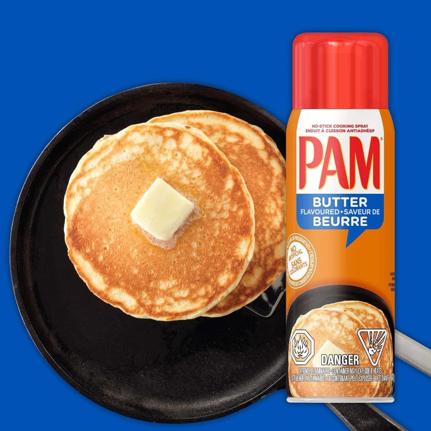 PAM Butter Flavour Cooking Spray – Rich Butter Taste, Non-Stick Spray (142g, Imported)