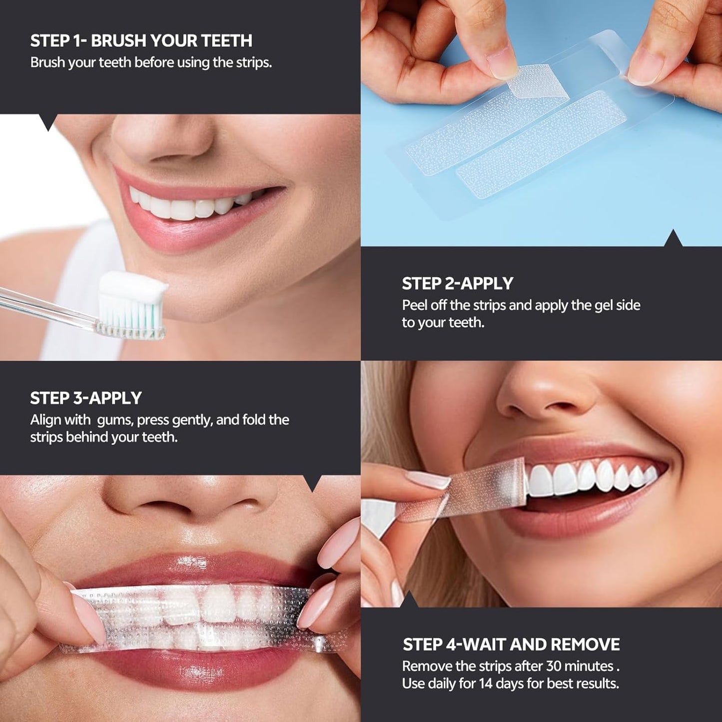SmileFreshness Teeth Whitening Strips Kit (14 Treatments, 28 Strips) – Clinically Proven, Enamel-Safe, Reduced Sensitivity, Coconut-Infused Whitening