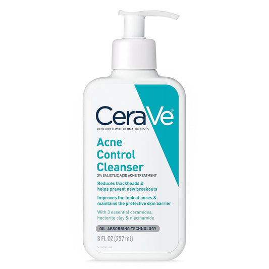 CeraVe Acne Control Face Wash with Salicylic Acid, Clay & Niacinamide – 8oz