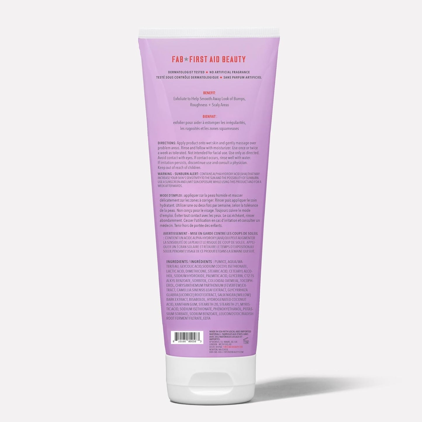 First Aid Beauty KP Bump Eraser Body Scrub – 10% AHA Exfoliator for Smooth Skin