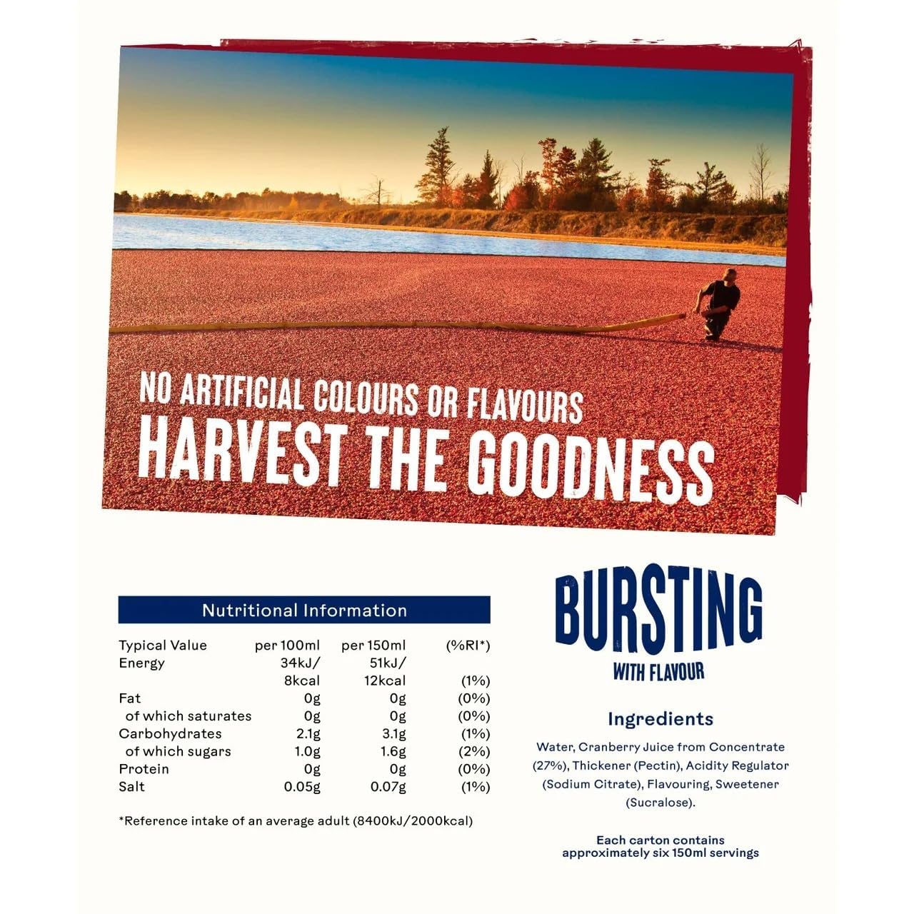 Ocean Spray Cranberry Juice 1L – No Added Sugar, Authentic Taste, Imported