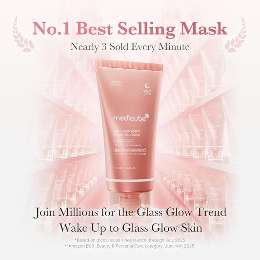 Medicube Collagen Overnight Peel-Off Facial Mask – Firming, Hydrating & Anti-Aging Korean Skincare (75ml)