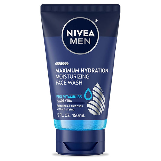 NIVEA MEN Maximum Hydration Face Wash with Aloe Vera – 5 Fl Oz | Deep Cleansing & Moisturizing Daily Cleanser