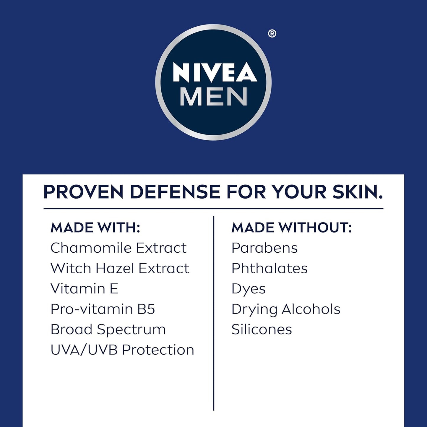 NIVEA MEN Sensitive Face Lotion with SPF 15 – Broad Spectrum Moisturizer for Sensitive Skin, 3 Pack (2.5 fl oz Each)