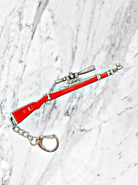 Kar98 Rifle Gun Keychain – 12cm Alloy Metal PUBG Key Ring with Scope for Gamers & Collectors (Limited Edition)