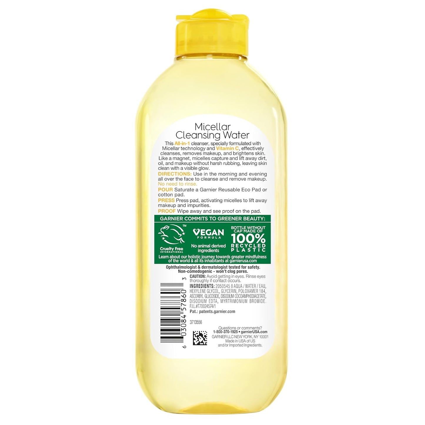 Garnier Micellar Water with Vitamin C – Brightening Makeup Remover & Cleanser, 400ml