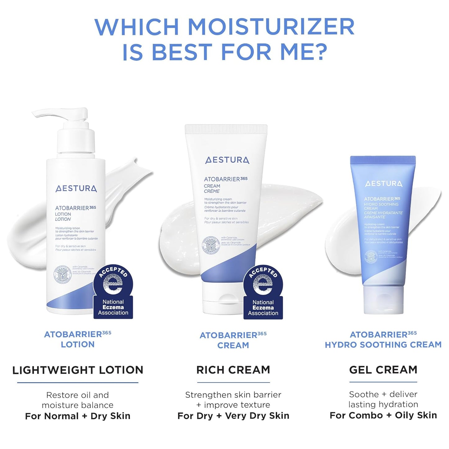 AESTURA ATOBARRIER365 Face Moisturizer | Lightweight Korean Cream with Ceramides, Niacinamide & Vitamin E | Hydrating Barrier Repair for Dry, Normal & Sensitive Skin (90ml)