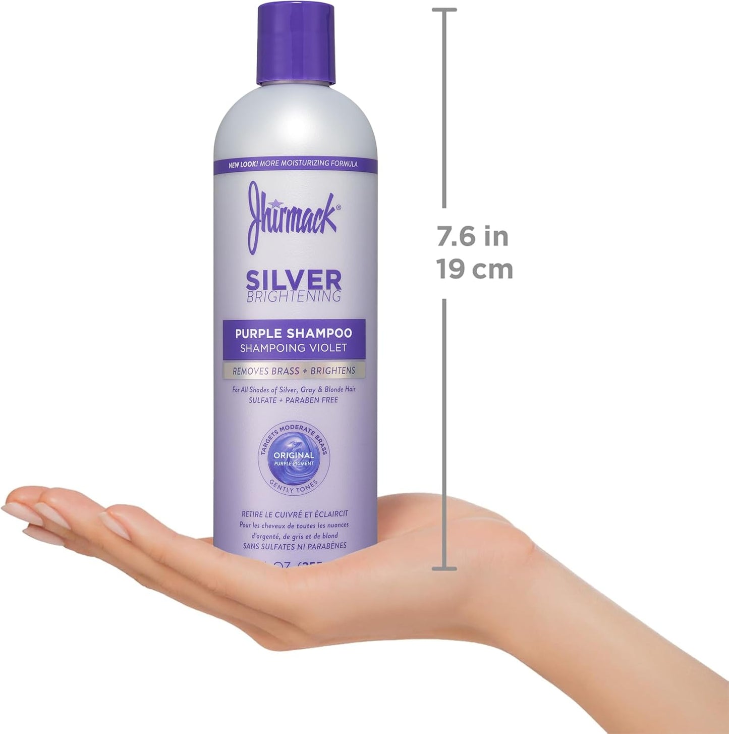 Jhirmack Silver Brightening Purple Shampoo & Conditioner Set – Removes Brassiness & Adds Shine for Silver, Grey & Blonde Hair – 2 Pack