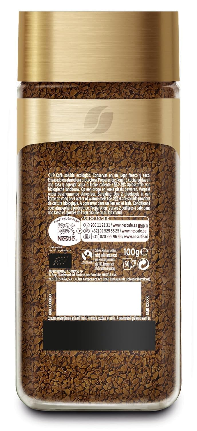 Ness.cafe.s Gold Organic Coffee Powder – 100% Arabica Freeze-Dried Premium Instant Coffee 100g (Imported)