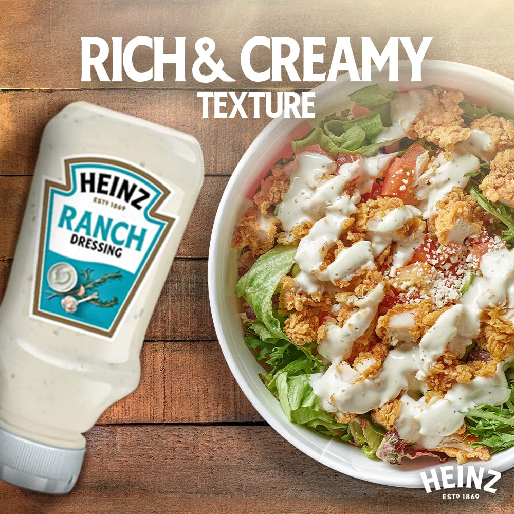 Heinz Ranch Salad Dressing 400g | Creamy Ranch Mayonnaise in Easy Squeezy Bottle | Imported