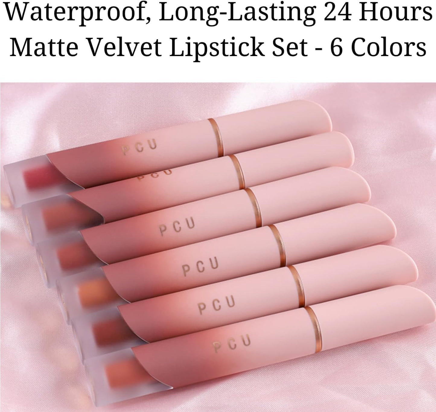 ZUNYSHA 6 Colors Korean Lip Tint Set – Matte Liquid Lipstick, Long-Lasting Waterproof Velvet Gloss, Hydrating & Lightweight Lip Makeup (6 PCS Bundle)