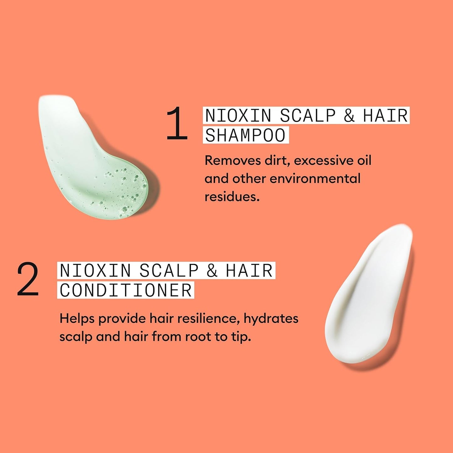 Nioxin Shampoo & Conditioner Liter Duo Set with Pumps | Strengthen, Nourish & Boost Hair Density for Thinning, Colored & Damaged Hair (Systems 1-4)