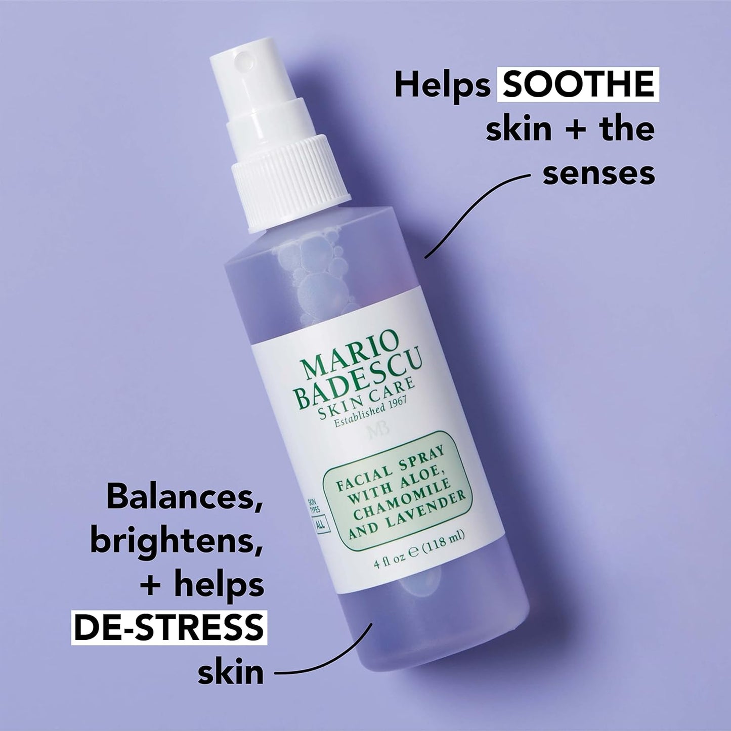 Mario Badescu Facial Spray with Aloe, Chamomile & Lavender – Hydrating & Brightening Face Mist, Soothes & Restores Balance, 236ml