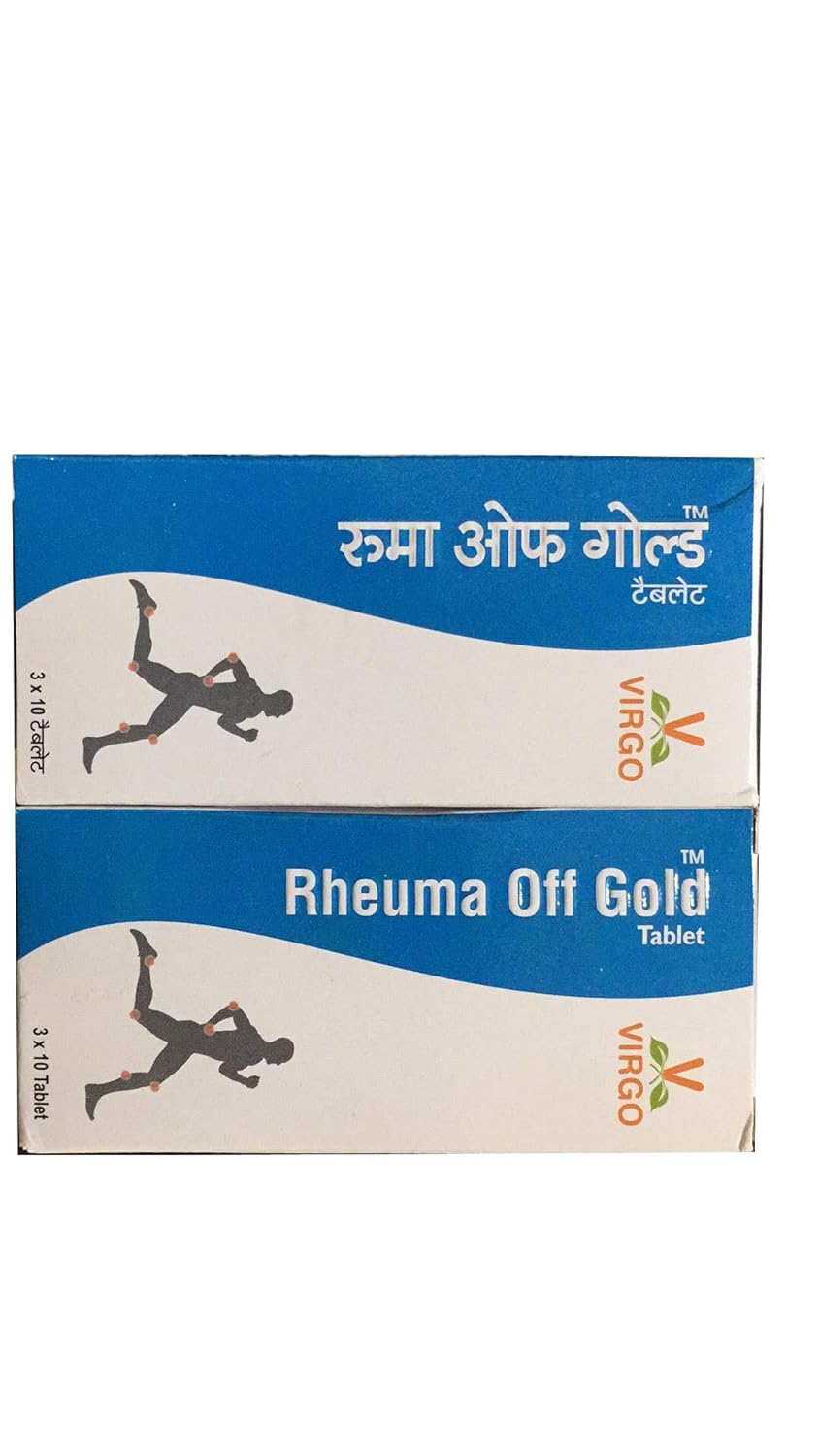 Virgo Rheuma Off Gold Pack of 2 (30 Tablets Each) – Herbal Relief for Joint Pain & Inflammation
