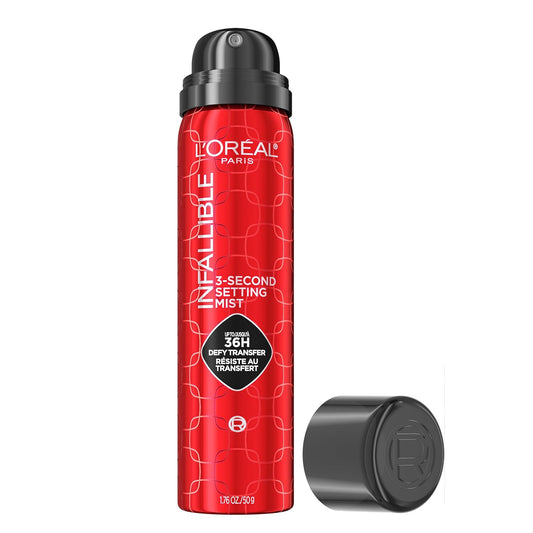 L'Oreal Paris Infallible 3-Second Setting Spray Mist – 36HR Makeup Hold, Microfine Mist, Clear 1.76oz