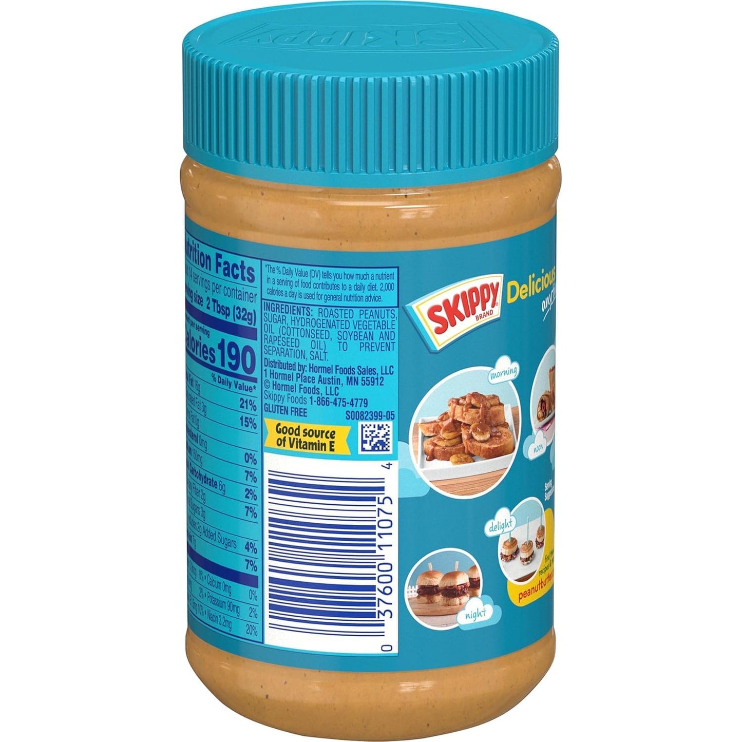 Skippy’s Creamy Peanut Butter Spread – Smooth, Protein-Rich, Preservative-Free, and Delicious 462g Jar (Imported from USA)