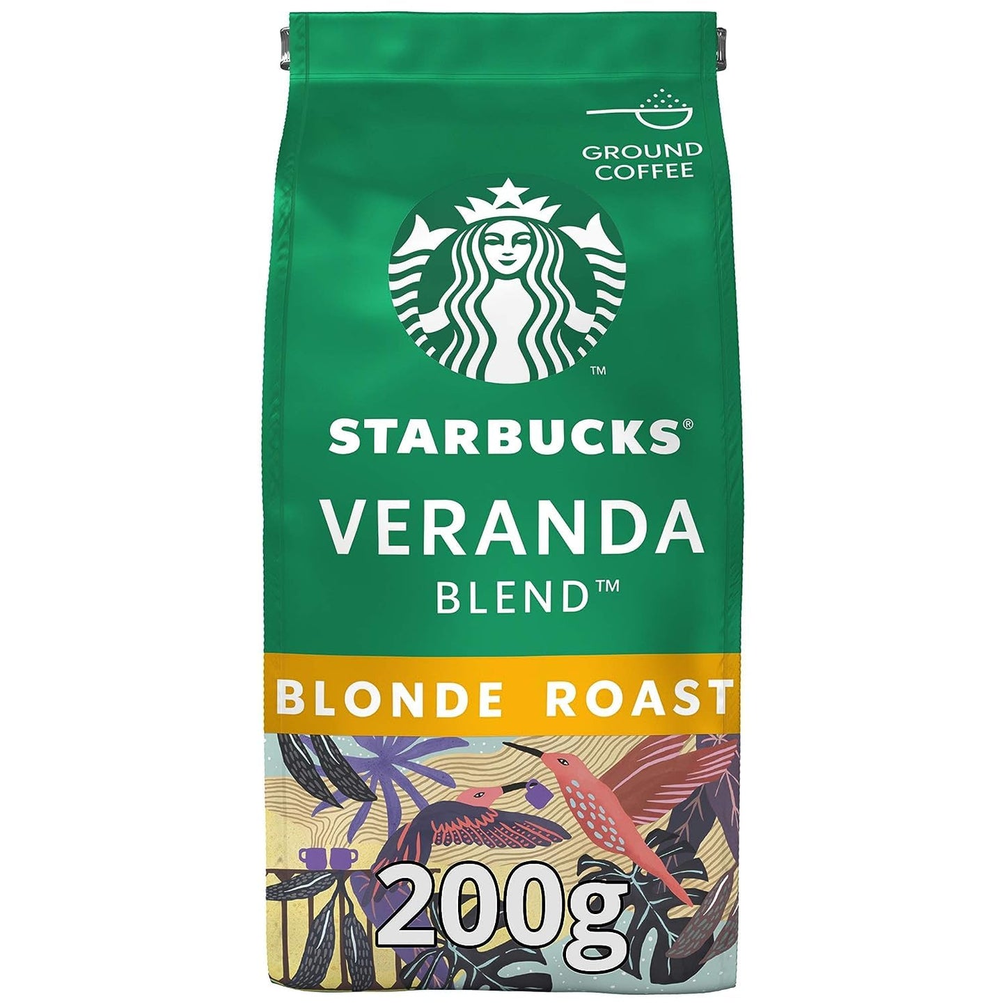 STARBUCKS Veranda Blend Blonde Roast Ground Coffee – Mellow Cocoa Notes, 200g (Imported)
