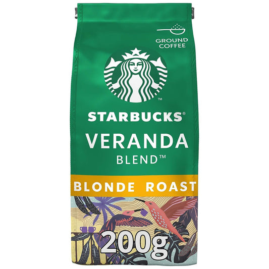STARBUCKS Veranda Blend Blonde Roast Ground Coffee – Mellow Cocoa Notes, 200g (Imported)