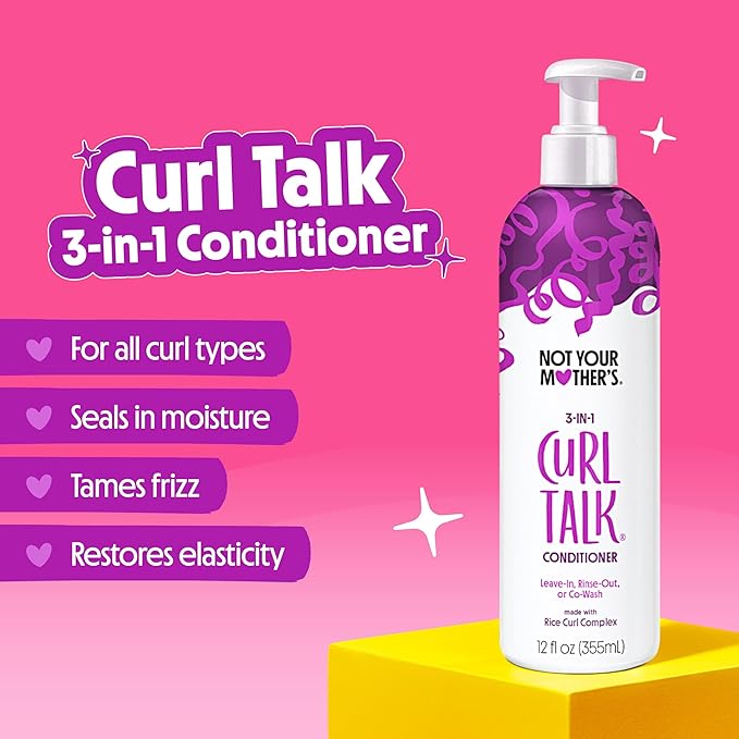 Not Your Mother’s Curl Talk Shampoo & Conditioner Set – 2 Pack (12 fl oz Each) – Hydrating, Moisturizing & Frizz Control for All Curl Types