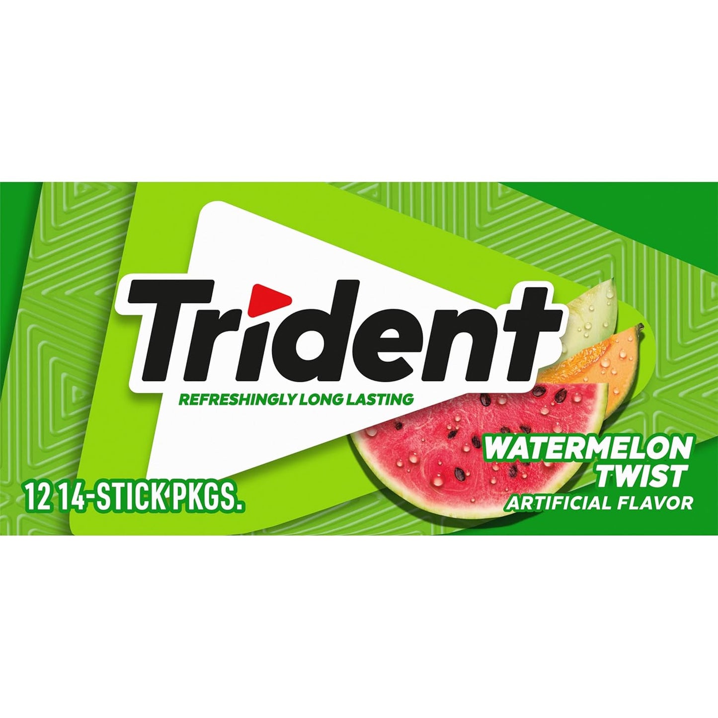 Trident Watermelon Twist Sugar-Free Gum | Long-Lasting Freshness | 14 Ct x 12 Packs (Imported, Vegetarian)