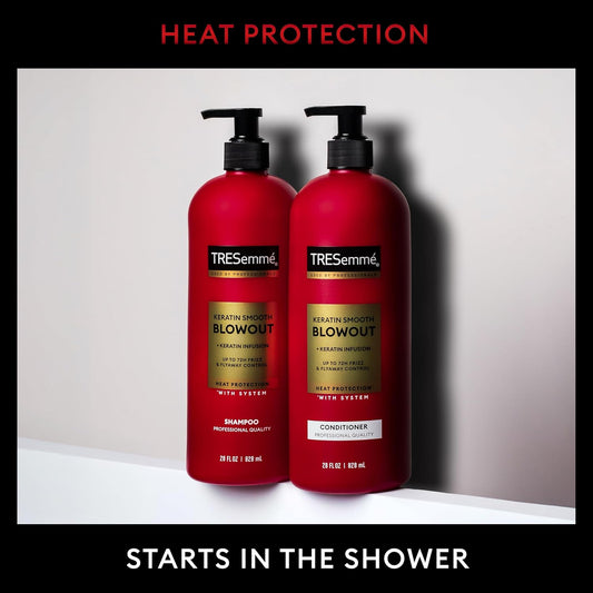 TRESemmé Keratin Smooth Shampoo 4 Pack – Frizz Control & Sleek Hair, 28 fl oz Each