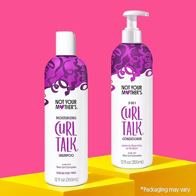 Not Your Mother’s Curl Talk Shampoo & Conditioner Set – 2 Pack (12 fl oz Each) – Hydrating, Moisturizing & Frizz Control for All Curl Types