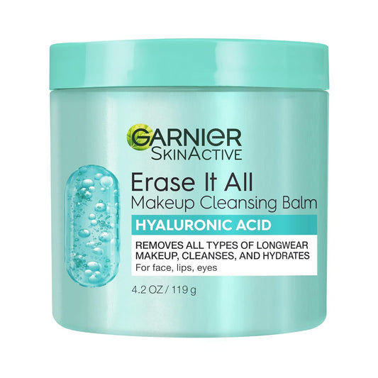 Garnier Erase It All Makeup Cleansing Balm with Hyaluronic Acid – Hydrating Facial Cleanser & Makeup Remover, 4.2 oz
