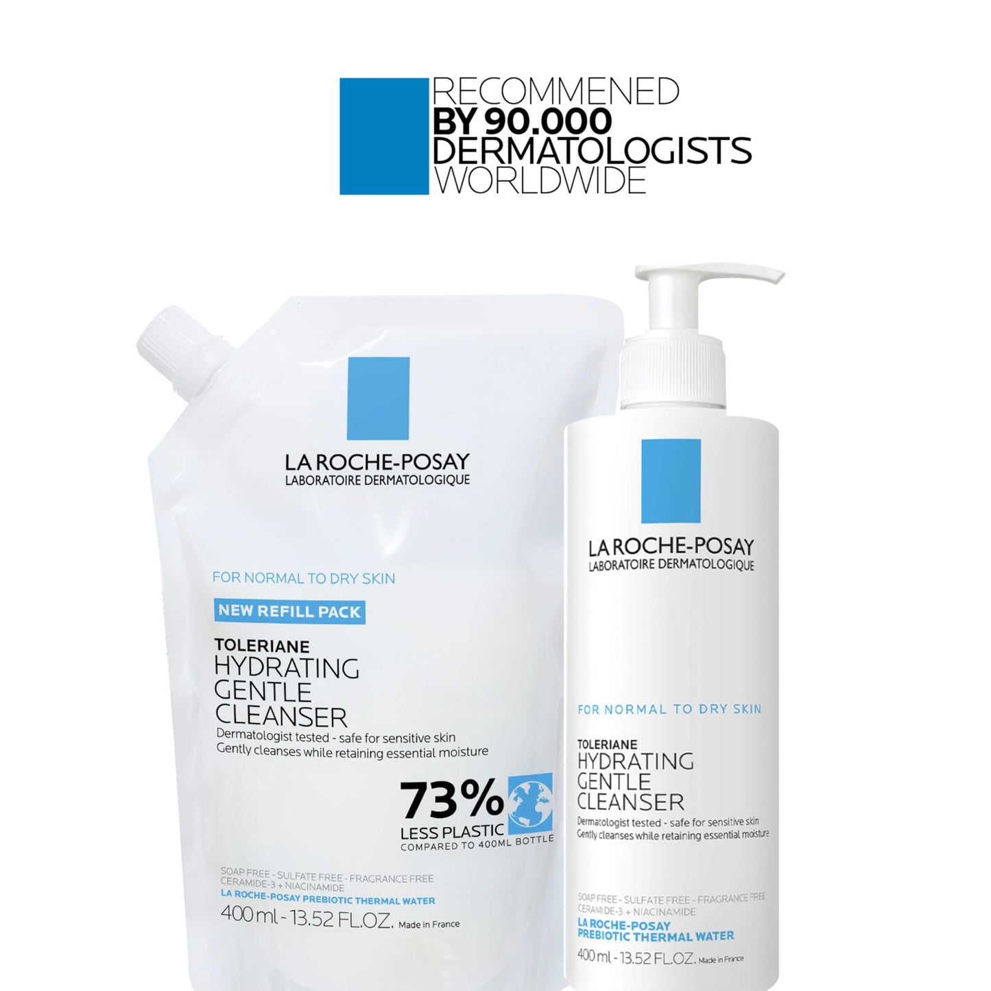La Roche-Posay Toleriane Hydrating Gentle Face Cleanser with Niacinamide & Ceramides – Daily Hydrating Face Wash for Dry to Normal Sensitive Skin (Fragrance-Free)