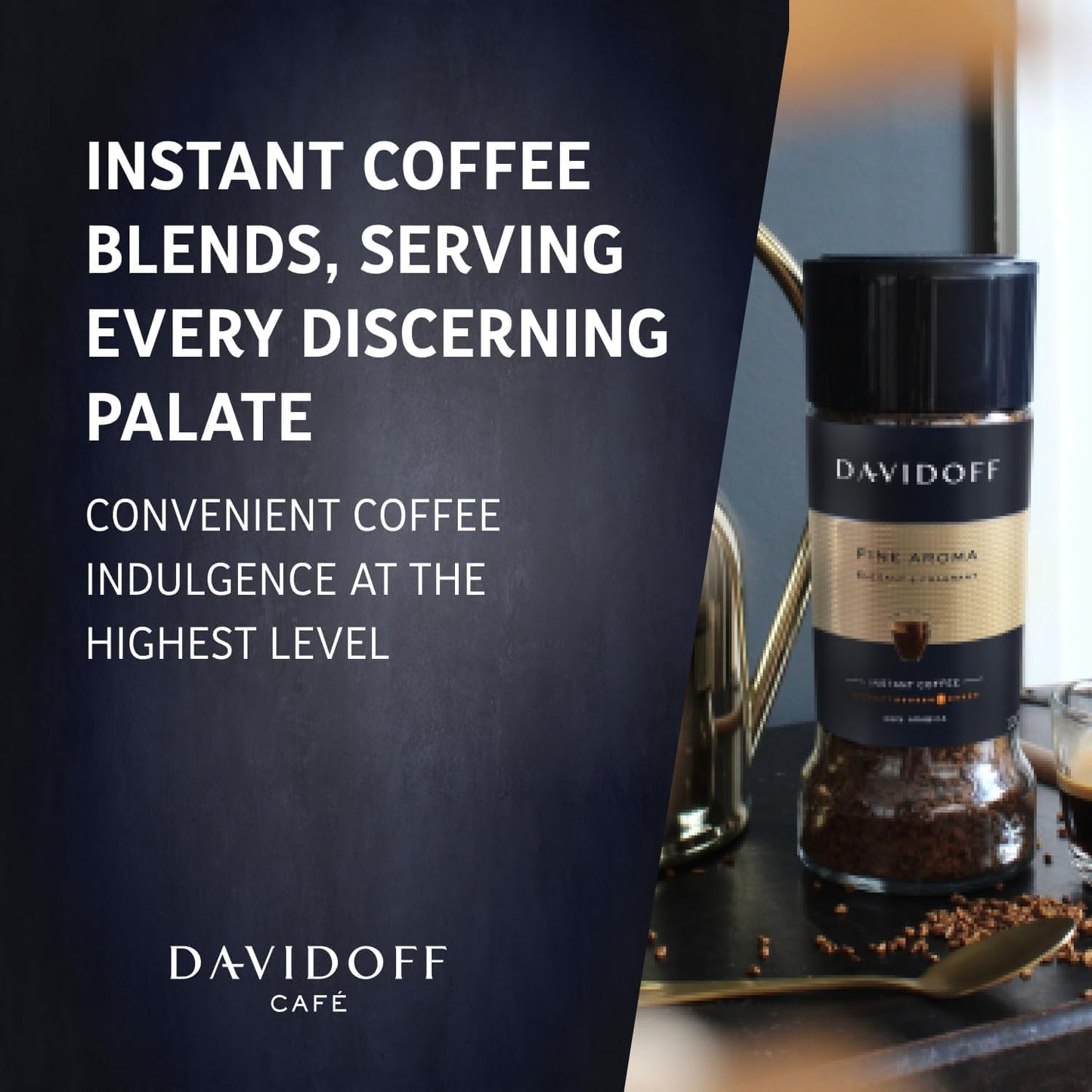 Davidoff Fine Aroma Instant Coffee 100g – 100% Arabica, Smooth Balanced Flavor (Imported)