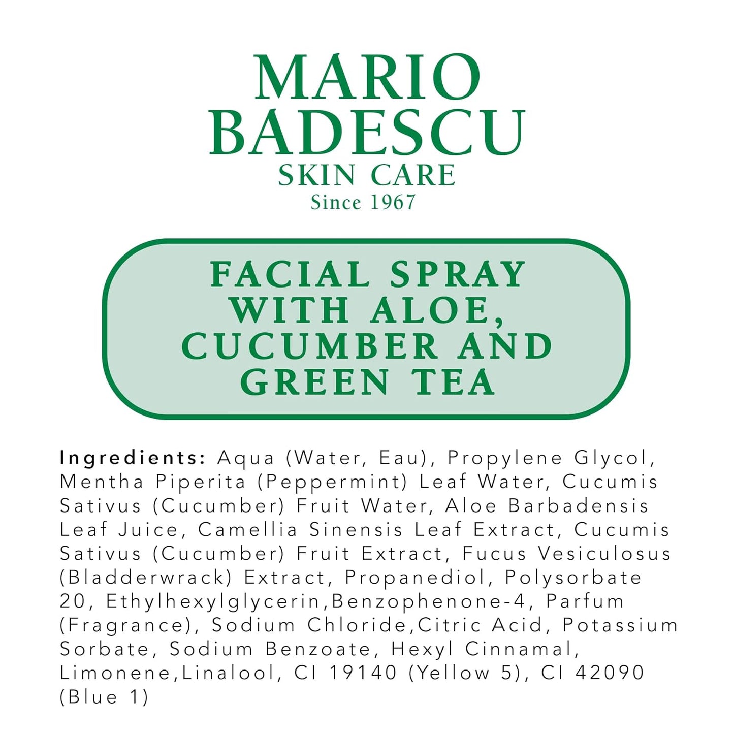Mario Badescu Facial Spray with Aloe, Cucumber & Green Tea – Hydrating & Refreshing Face Mist for All Skin Types