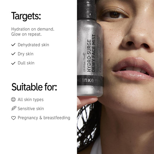 The INKEY List Hydro-Surge Dewy Face Mist – Hydration Boosting Spray with Hyaluronic Acid, Alcohol-Free & Vegan – Refresh & Soothe Sensitive Skin – 2.6 fl oz
