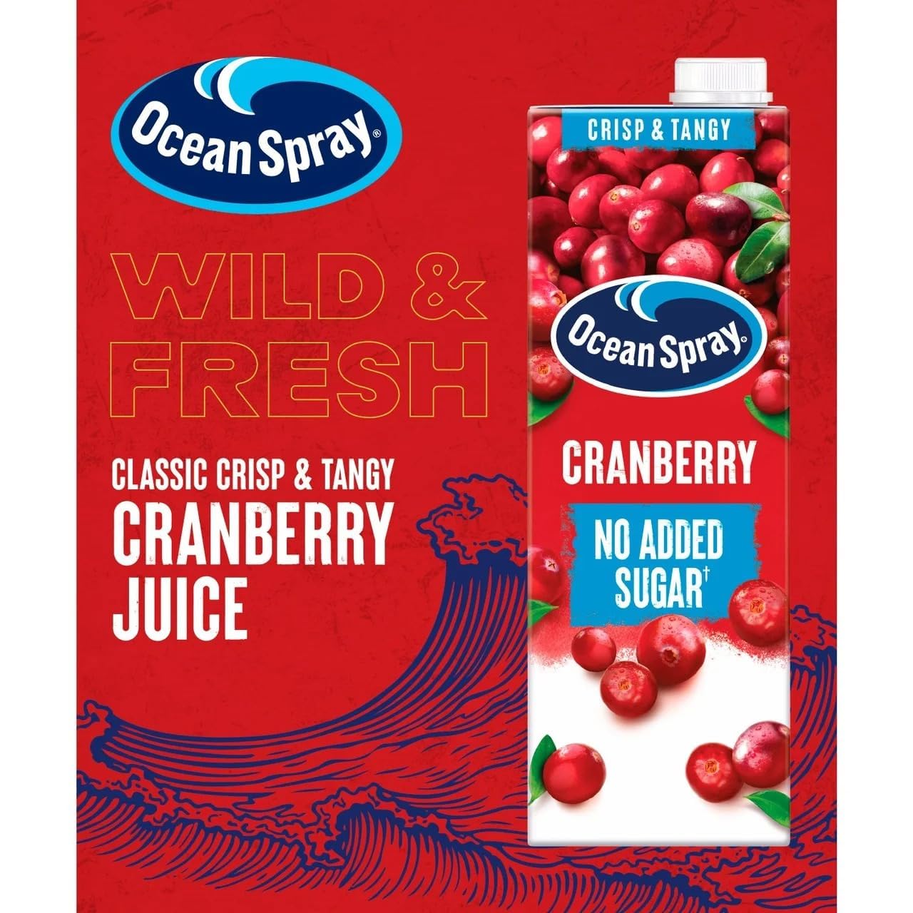Ocean Spray Cranberry Juice 1L – No Added Sugar, Authentic Taste, Imported