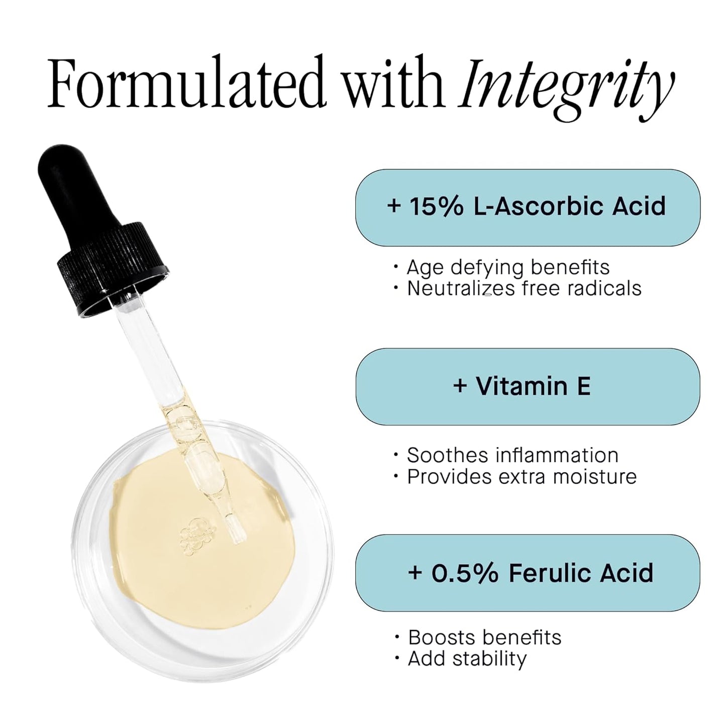 Brandefy Vitamin C Face Serum 15% L-Ascorbic Acid with Ferulic Acid & Vitamin E | Brightening Dark Spot Corrector & Anti-Aging Serum (1oz / 30ml, Made in USA)