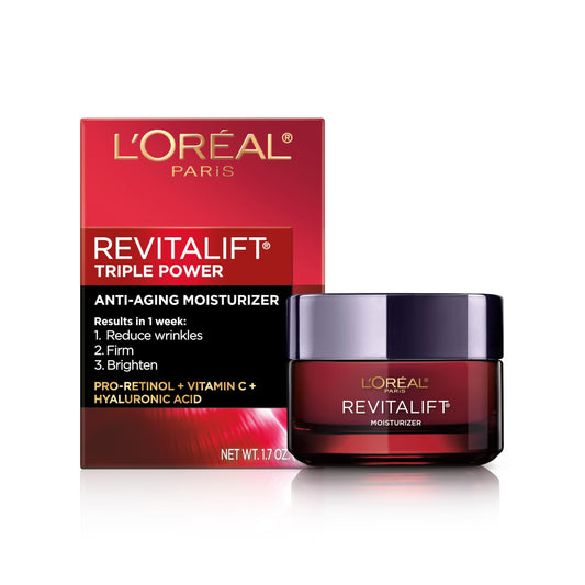 L'Oreal Paris Revitalift Triple Power Face and Neck Moisturizer, Anti Aging Face Cream with Broad Spectrum SPF 30, Pro-Retinol, Hyaluronic Acid and Vitamin C, 1 Kit