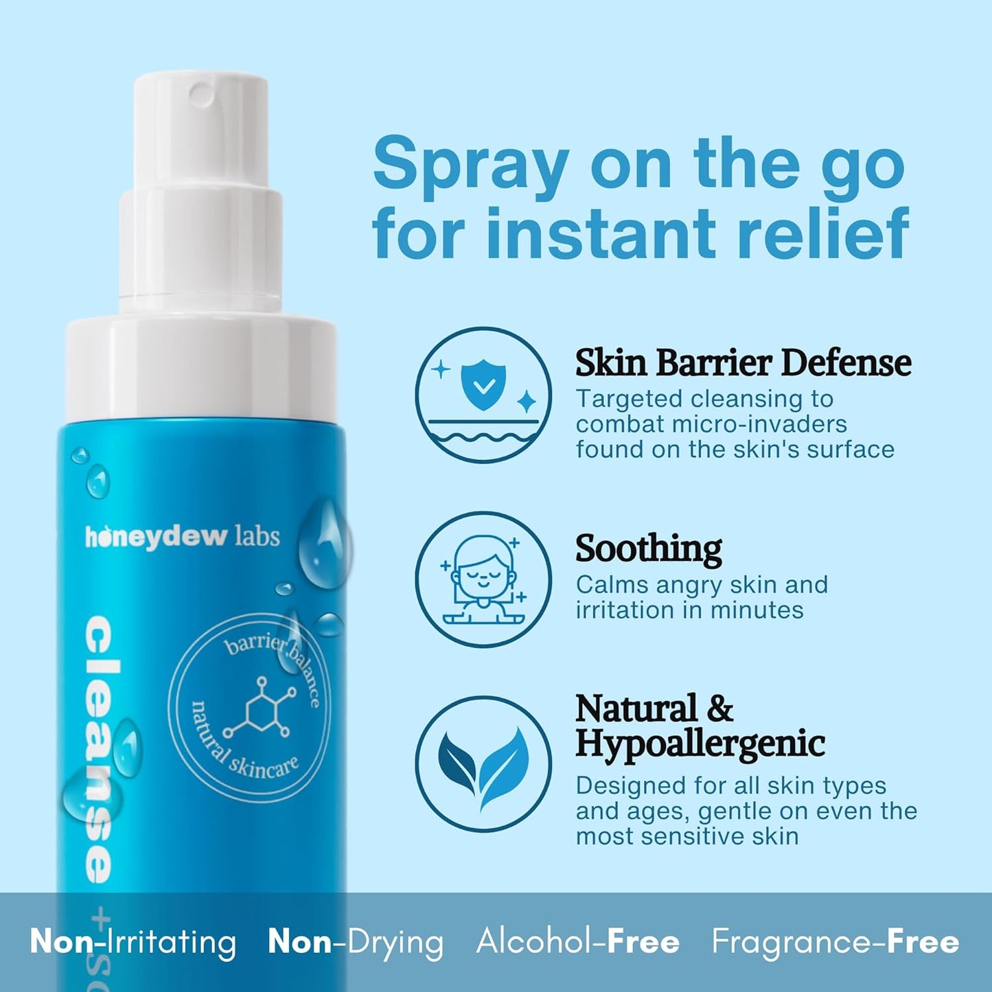 Hypochlorous Acid Spray 6.8 oz – HOCl Face & Skin Mist for Acne, Eczema, Redness & Irritation Relief – Multi-Purpose Cleanser & Soothing Spray