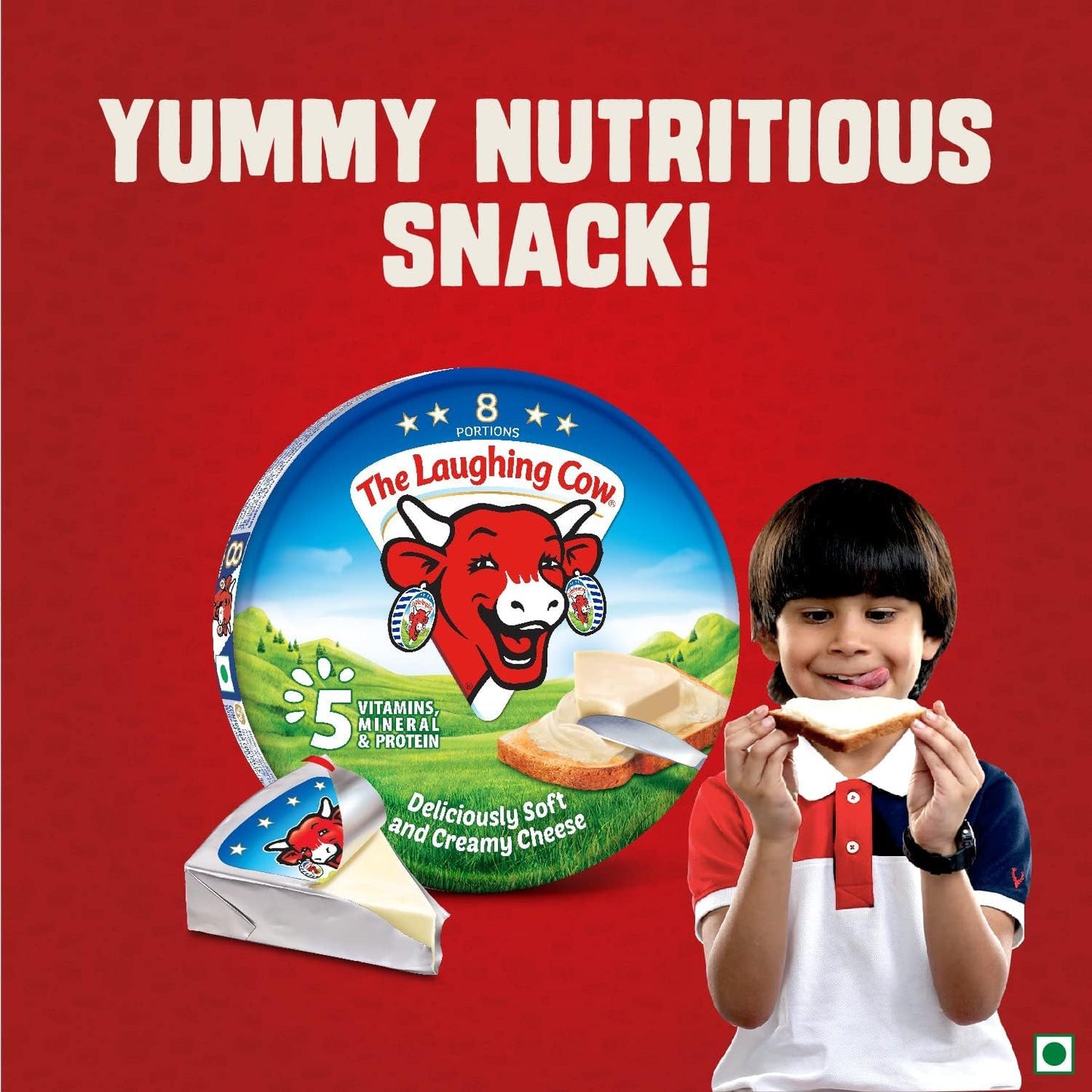 The Laughing Cow Original Creamy Cheese Triangles | Rich Taste with 5 Essential Vitamins, Minerals & Protein | Pack of 3 x 120g (Imported, Vegetarian)