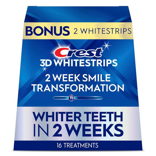 Crest 3D Whitestrips Glamorous White – Professional Teeth Whitening Kit, Enamel-Safe, No-Slip Grip, 16 Treatments (32 Strips)