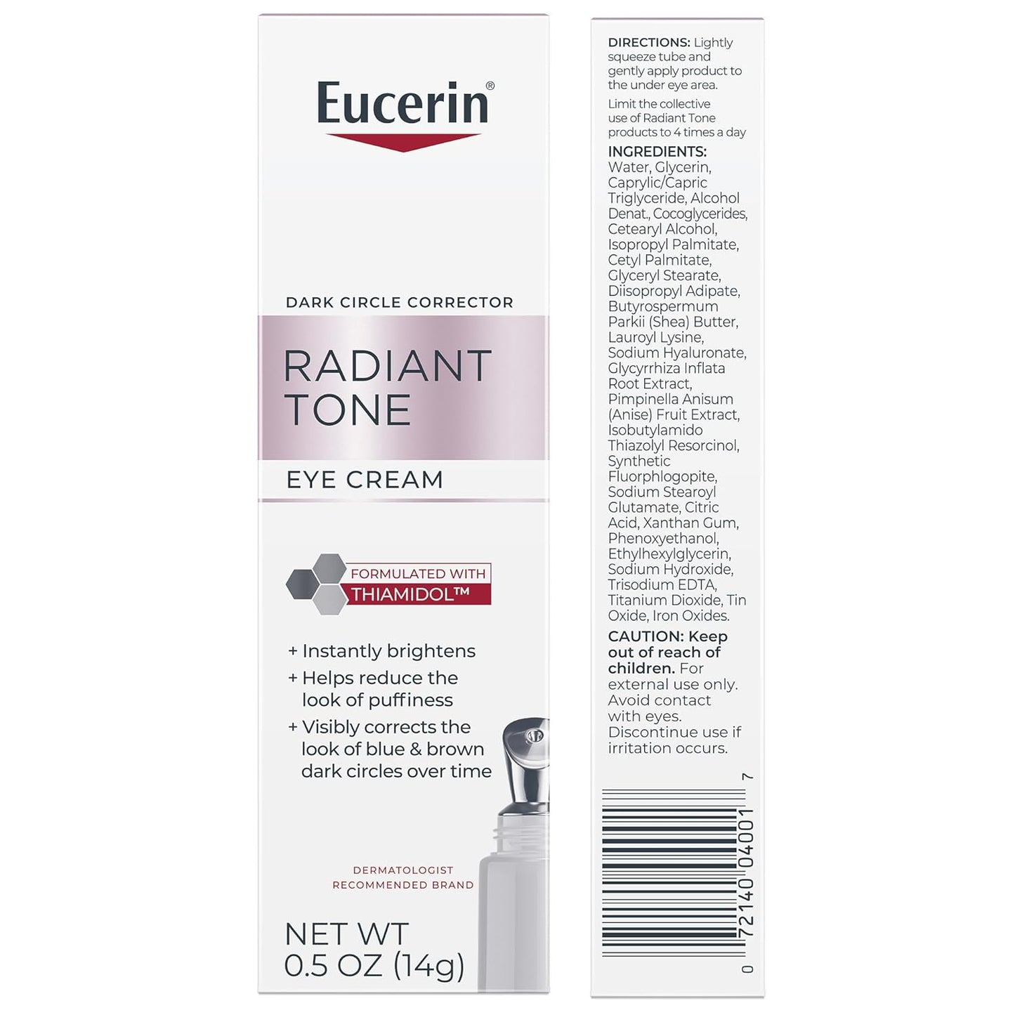 Eucerin Radiant Tone Eye Cream – Dark Circle Corrector with Thiamidol & Hyaluronic Acid (0.5 oz)