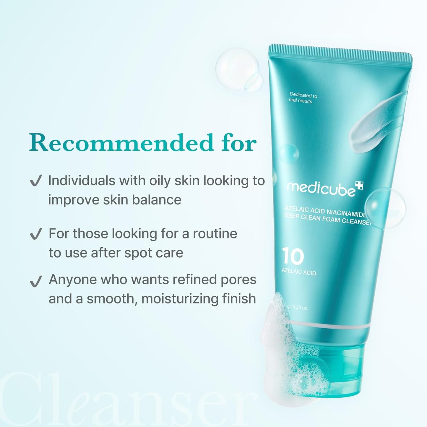 Medicube Azelaic Acid Gummy Whip Cleanser | Soothing Korean Face Wash for Pore Care & Excess Sebum Control | Niacinamide + Glycerin | 120g