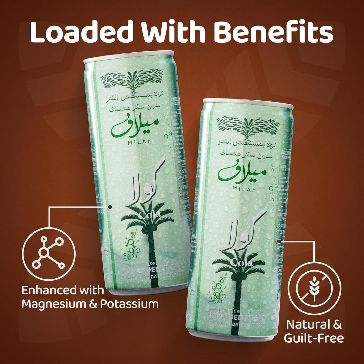 Milaf Colas Carbonated Soft Drink with Dates Extract | Naturally Sweetened & Refreshing | 240ml x Pack of 3 (Imported)