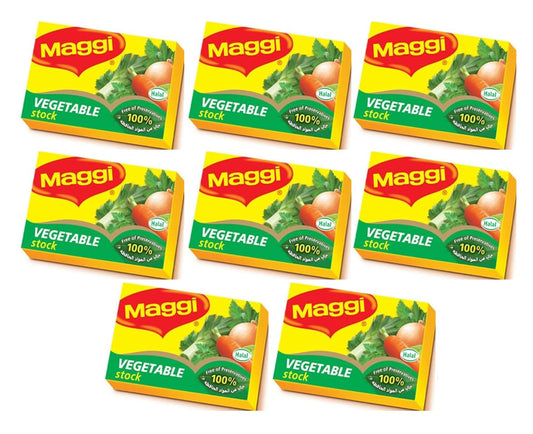 Maggi Vegetable Stock Cubes – Rich Flavor Boost for Soups, Stews & Dishes (8 Cubes × 18g, Imported)