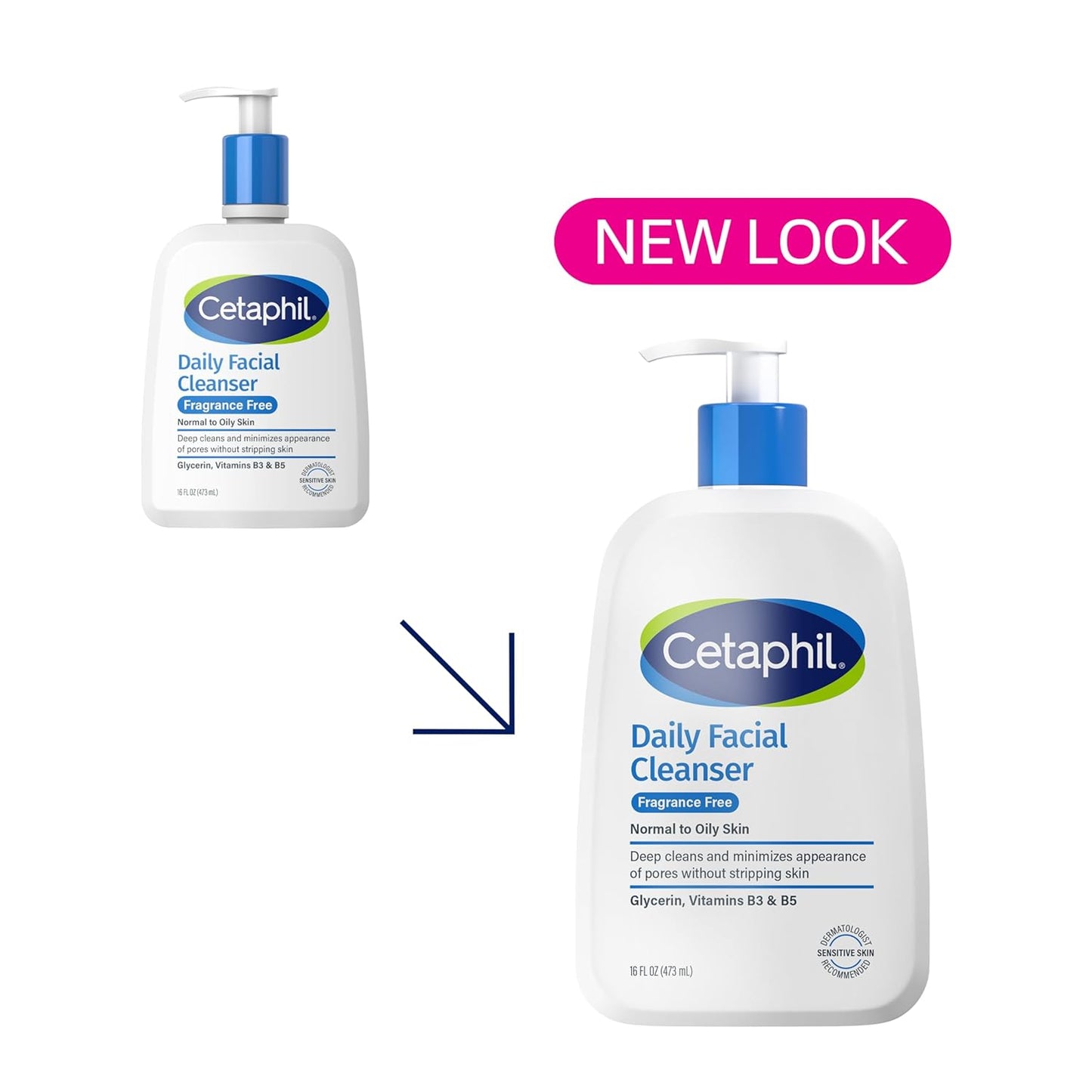Cetaphil Daily Facial Cleanser – Fragrance-Free Face Wash for Sensitive Skin, 16 Oz